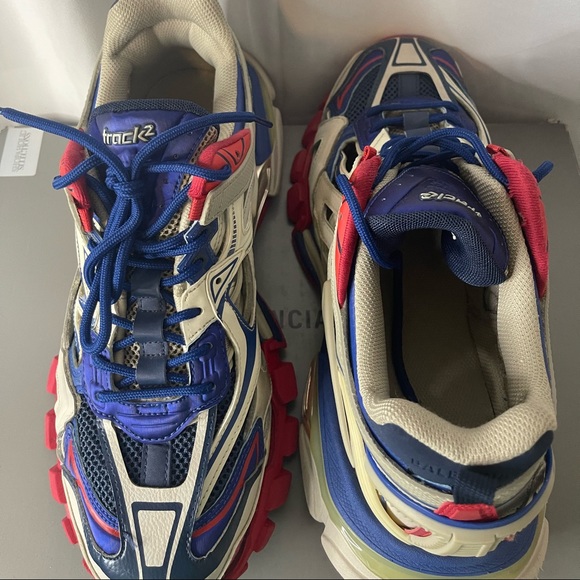 Balenciaga Tennis track shoes red grey blue mens size 11 - Picture 3 of 3